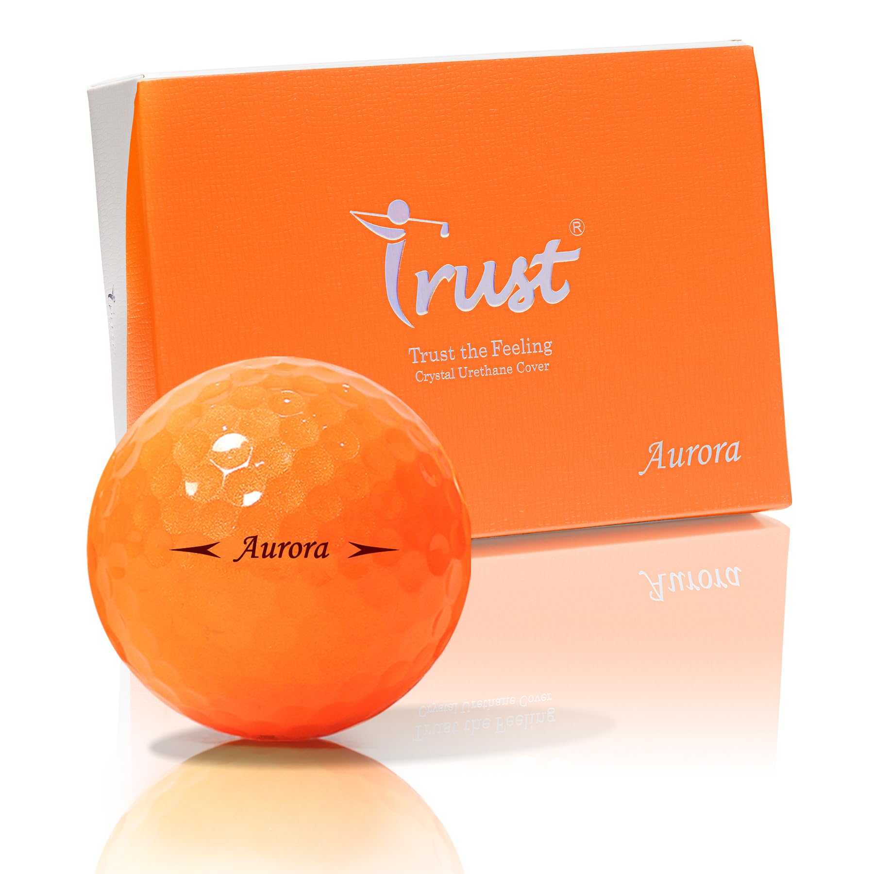 Trust Golf Balls Aurora | Tour-Level Performance | Stand Out | Maximum Distance | Straight Flight | Stopping Power | Crystal Urethane Cover for Ultimate Control (Orange,12 balls)