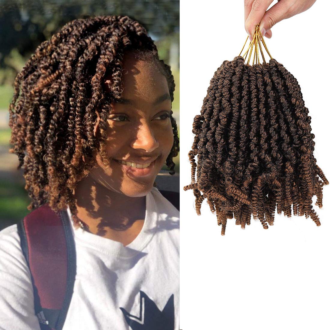 Amazon Com 6 Packs Pre Twisted Spring Twist Hair 8 Inch Pre