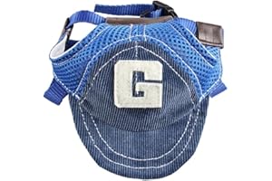 PETALL Pet Dog Baseball Cap Sport Cap Hat - Outdoor Hat Sun Protection Summer Cap for Small Medium Large Dog (Small Cap, Blue)