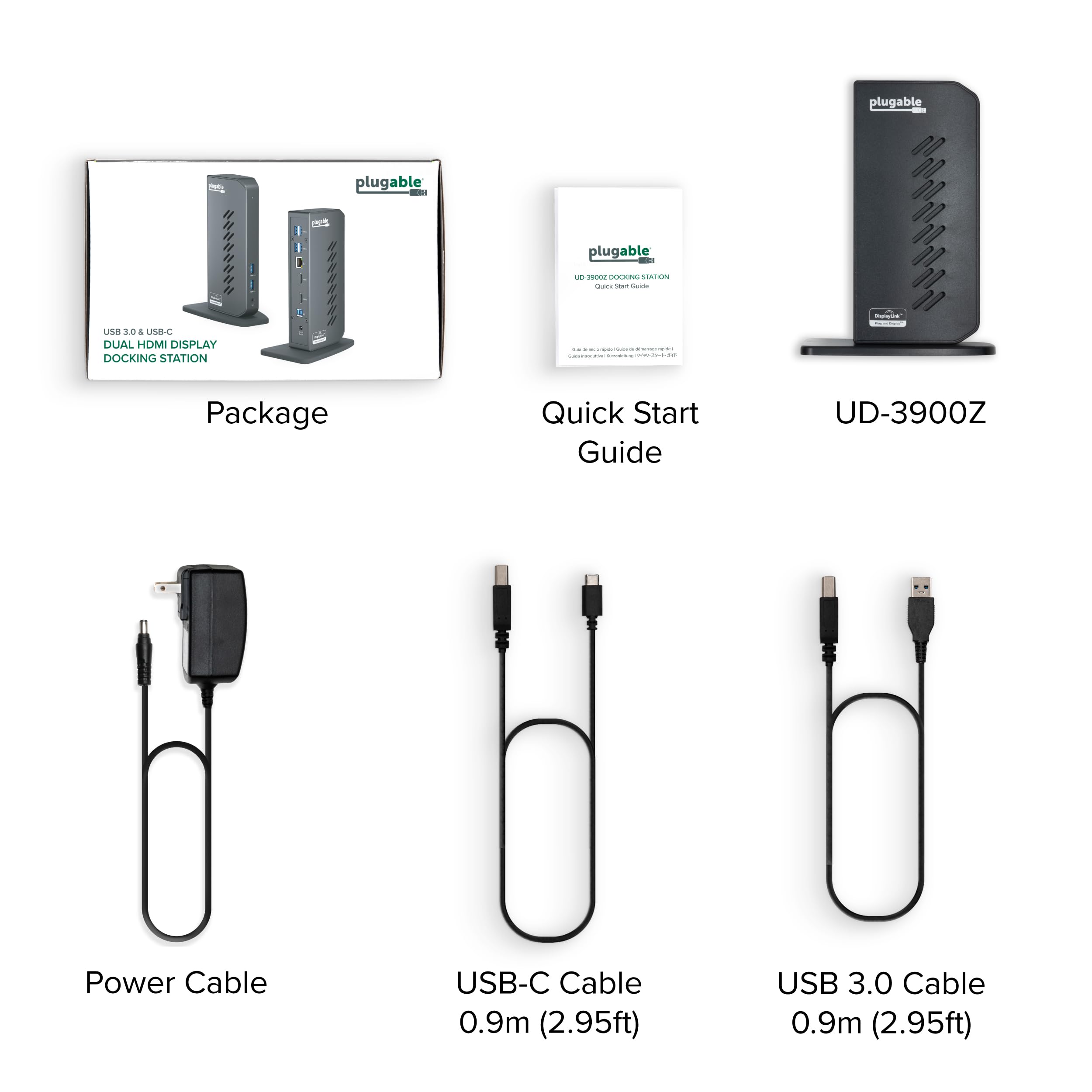 Plugable USB 3.0 and USB-C Universal Laptop Docking Station with 2 HDMI Ports for Windows, Mac (Driver Required), and ChromeOS. Gigabit Ethernet, Audio
