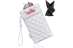 RayLove Double Eyeglass Case Glasses Case Soft with Carrying Strap Leather Eyeglasses Pouch Sunglasses Case For Women Men