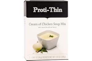 Proti-Thin High Protein Cream of Chicken Soup, Healthy Instant Diet Soup Mix, Gluten-Free, 1 Pack of 7 Servings