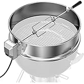 Skyflame Charkettle Stainless Steel Rotisserie Ring Kit | 21 1/2&ndash;22 1/2 inch Outer Diameter, Charcoal Kettle Grills, Compatible with Weber 2290, Other Models