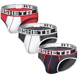Men's Underwear Briefs 3-Pack Mesh Low Rise Multi