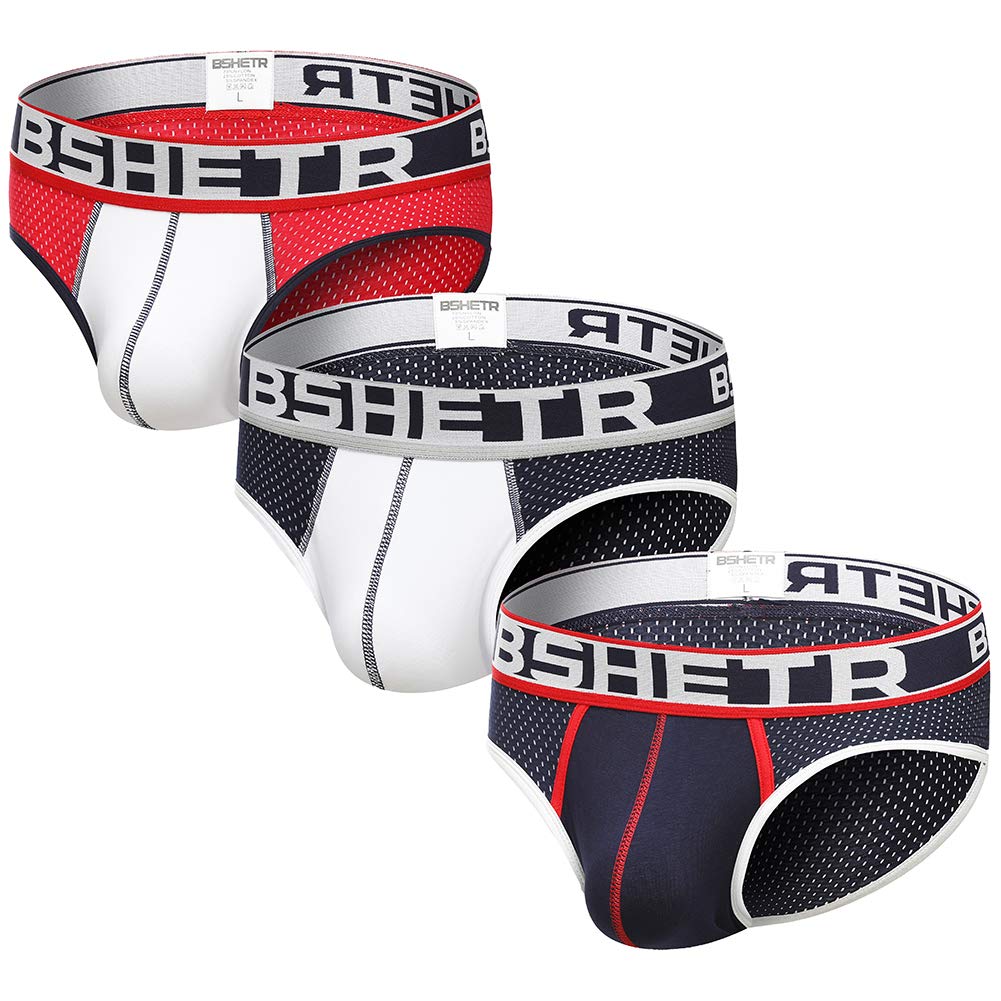 Men's Underwear Briefs 3-Pack Mesh Low Rise Multi