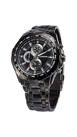 Analogue Men's Watch (Black Dial Black Colored Strap)