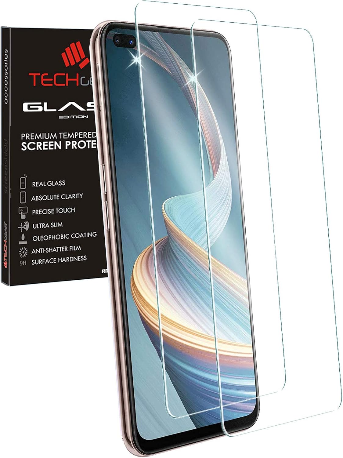 TECHGEAR 2 Pack of GLASS Edition for Oppo Reno4 Z 5G (Reno 4Z 5G)