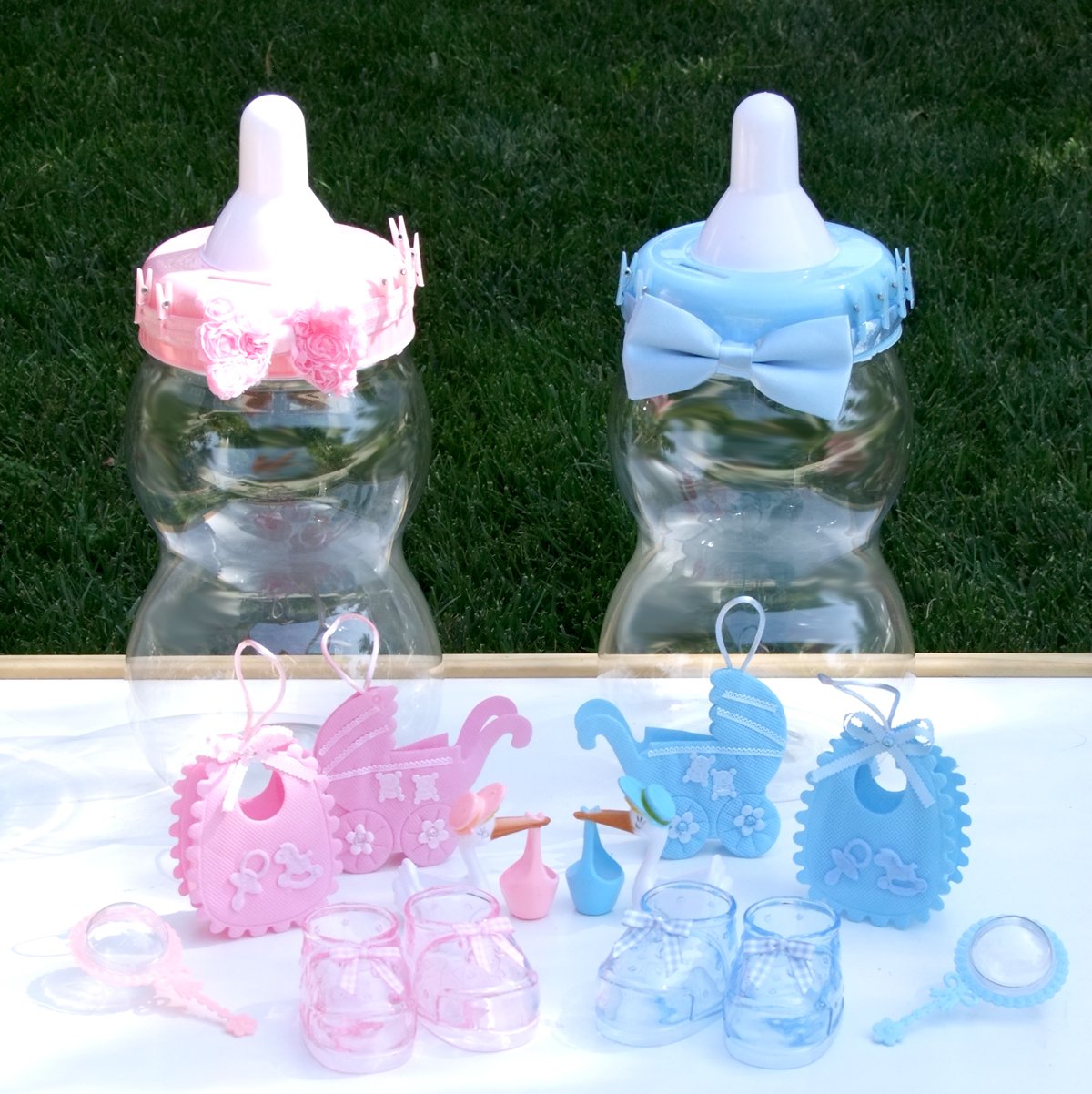 Baby Shower Centerpiece DIY Kit (Giant Baby Bottle Bank