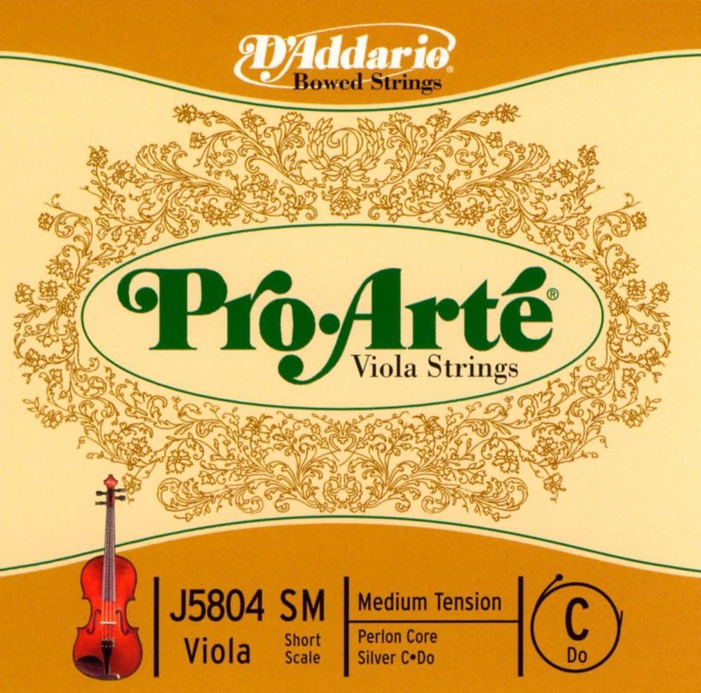D'Addario Pro-Arte Short Scale Medium Tension Single C String for Viola, silver, Medium Scale