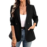 ELLEVEN Womens Blazer Business Casual - Long Sleeve Slim Fit Work Office Suit Jacket with Pockets