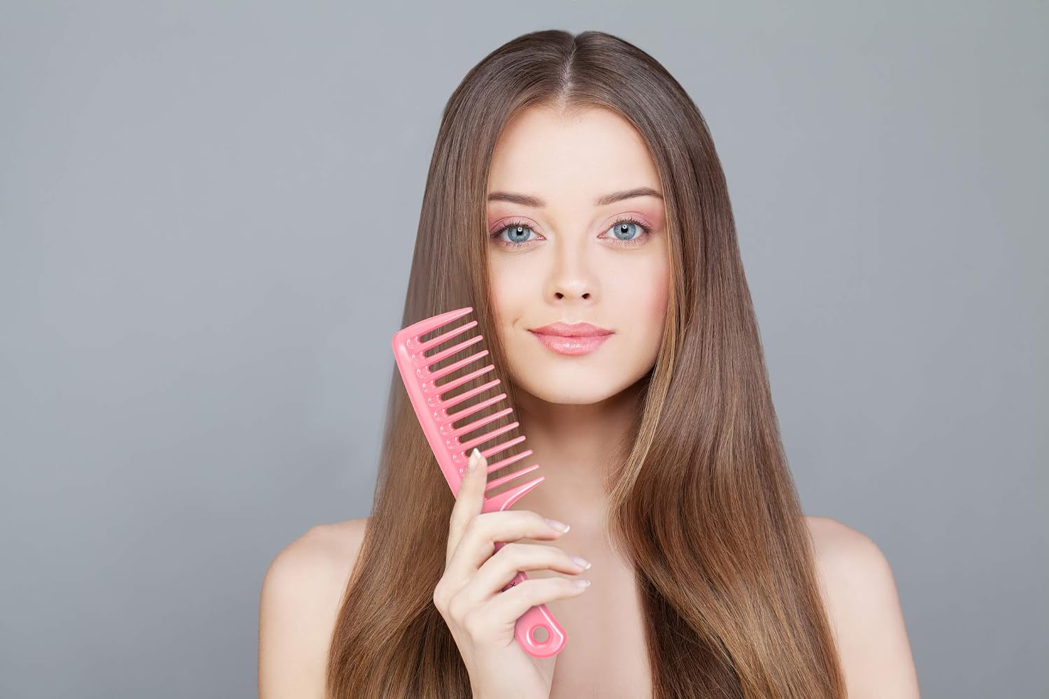 Xnicx Wide Tooth Detangler Comb - Paddle Hair Brush for Long Wet or Curly Hair - Pink - Image 3
