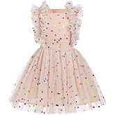 Girls Birthday Party Dress Ruffle Sleeve Sequin Dots Floral Tulle Princess Wedding Pageant Formal Bance Gown