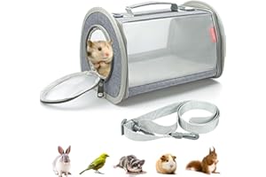GCVOPTON Small Animal Carrier Bag, Portable Guinea Pig Travel Carrier, Breathable Small Pet Bag for Guinea Pig Bird Rabbit Hamster Chinchilla Hedgehog Sugar Glider Outgoing Travel Carrying Case
