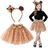 PinkSheep Girls Costume Set,Led Light Up Girls Tutu Skirt with Headband Bow Tie, Kids School Party Outfit Dress Up Cosplay