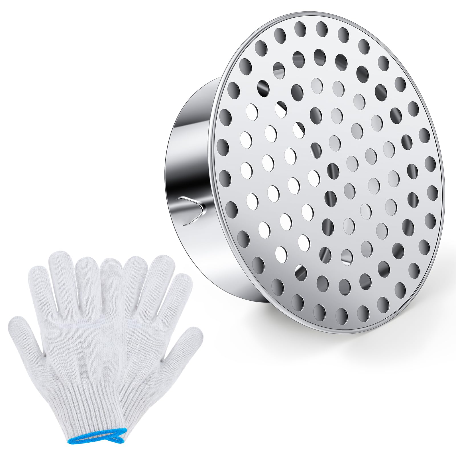 Photo 1 of Moxweyeni 1 Pcs PVC Termination Cap for 4" Inner Diameter, Mesh Screen Vent Cover 304 Stainless Steel, for Furnace & Roof Vent Cap, Round Air Outlet Exhaust Water Drains Pipe with Gloves