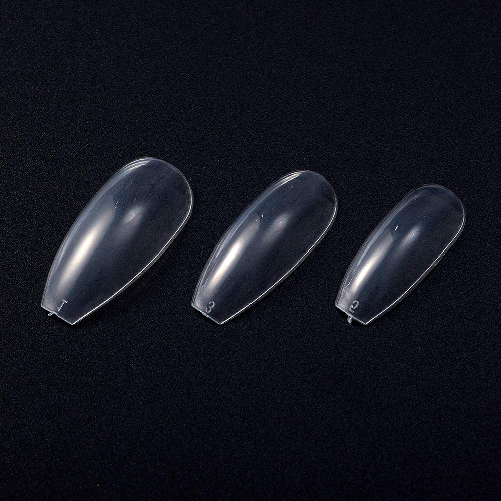 500PCS Acrylic Clear Full Cover Fake Nail Tips and Nail Cutter, Artificial False Nail Tips, Square Shaped, 10 kinds of Sizes, 50Pcs per Size: Beauty