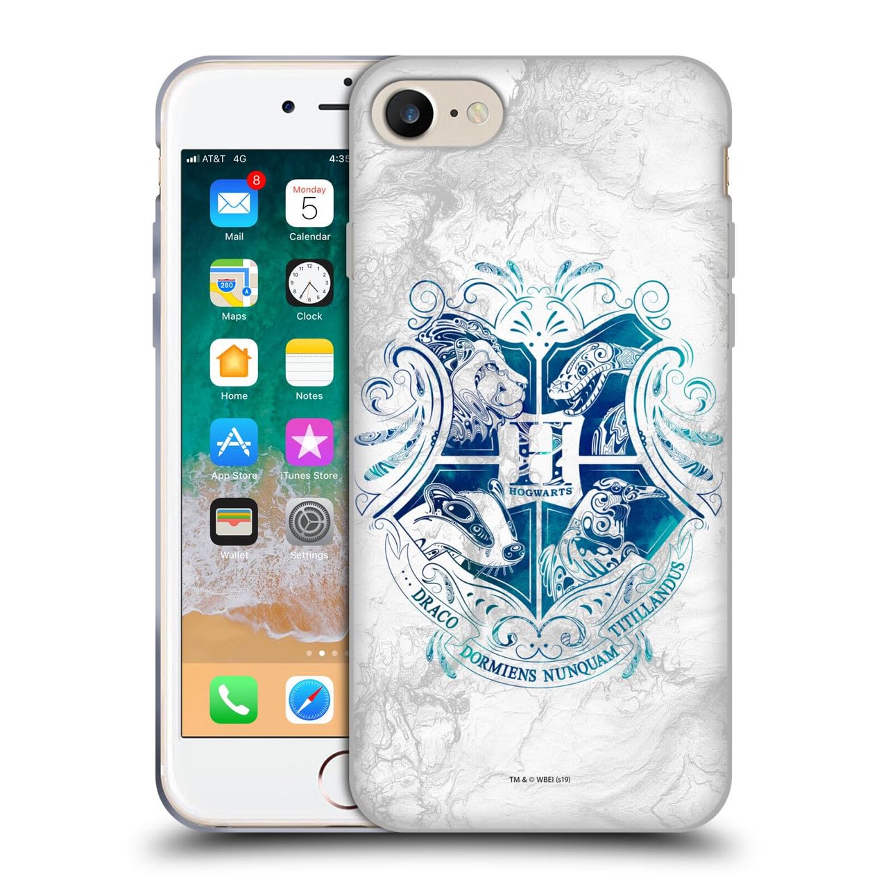 Head Case Designs Officially Licensed Harry Potter Hogwarts Aguamenti Deathly Hallows IX Soft Gel Case Compatible With Apple iPhone 7/8 / SE 2020 & 2022