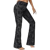 BUBBLELIME 29"/31"/33"/35"/37" High Waist Yoga Pants Tummy Control for Womens Bootcut Workout Flared Basic/Out Pockets