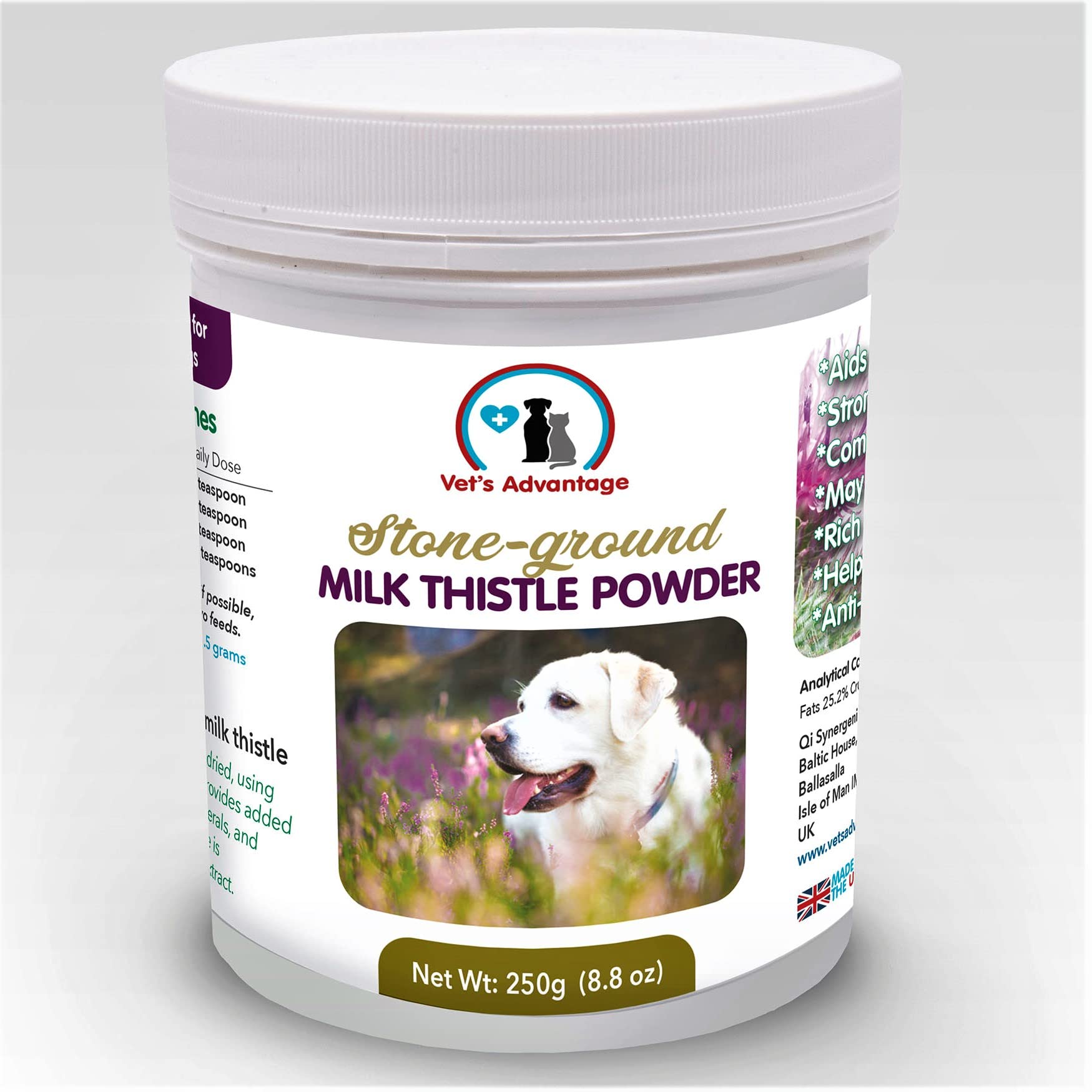 100% Pure Stone-ground Milk Thistle Powder for Dogs - For Maintaining Optimal Health