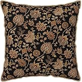 Vintage Tapestry Velvet Pillow Covers 20x20 In Black Brown Bohemian Boho Carpet Throw Pillows for Couch Soft Cushion Covers Rustic Retro Rug Pillow Cases for Sofa Bed Living Room Outdoor Pillowcase