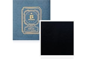 KINGBOOM G KINGBOOM 12 Color Gold Leaf Sheets - Black, Pack of 100, 3.15in for Crafting, DIY Projects, Painting and Decoration.