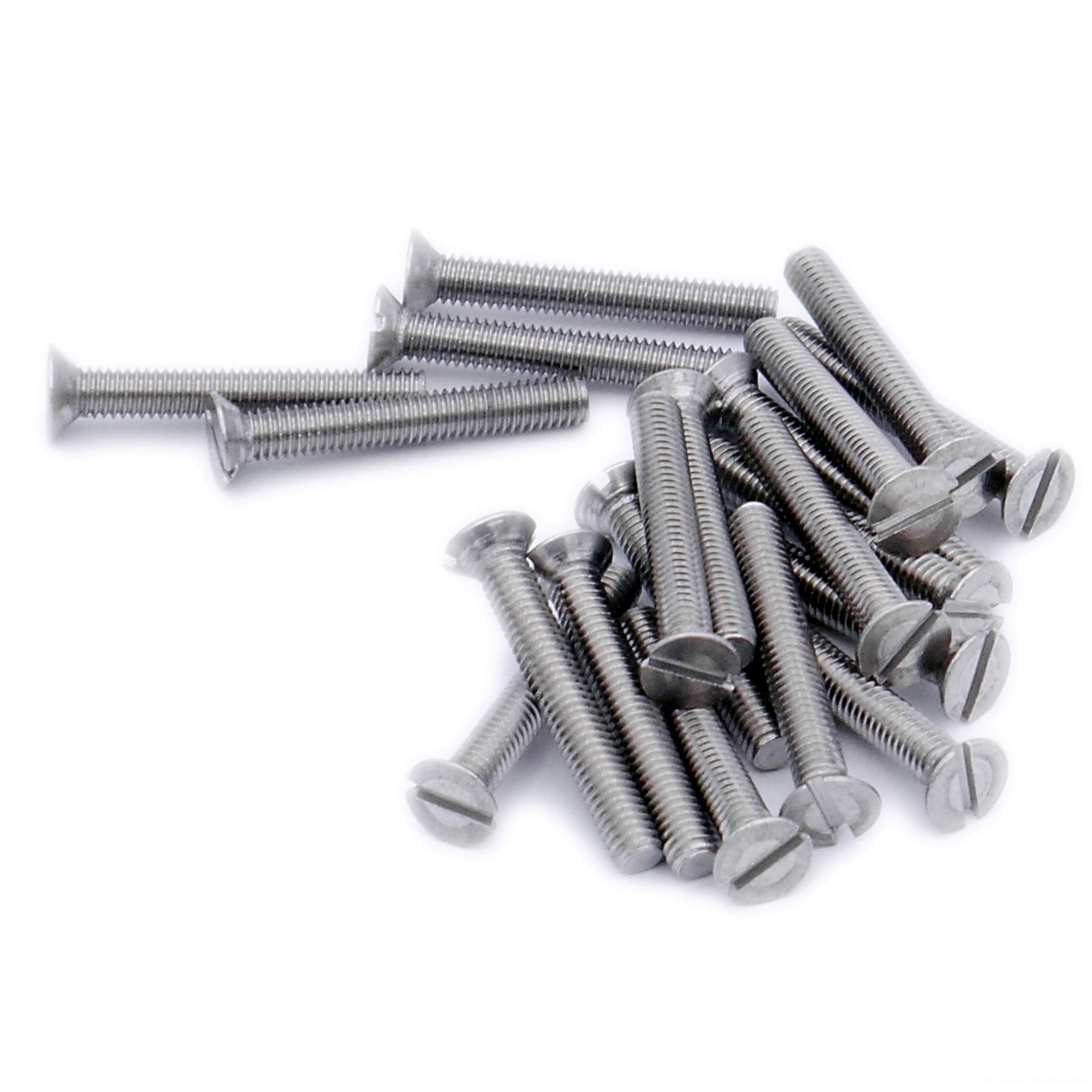 M3 (3mm x 22mm) Slot Countersunk Machine Screw (Bolt) - Stainless Steel (A2) (Pack of 20)