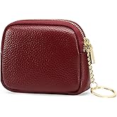 SENDEFN Mini Coin Purse Soft Leather Small Coin Pouch Purses Women Zipper Pocket with Key Ring