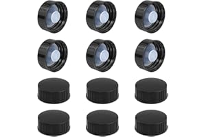 fengxiaomin 12pcs 28mm Growler Cap Phenolic resin cover Black Polyethylene sealed screw cap Suitable for household chemicals, cosmetic bottles, food and industrial applications (12 pcs)
