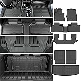 powoq 7 Seats Floor Mat Compatible with 2020-2026 Ford Explorer Cargo Mat Trunk Cargo Liner TPE Backrest Floor Liner Replacement for 2020-2026 Ford Explorer Accessories