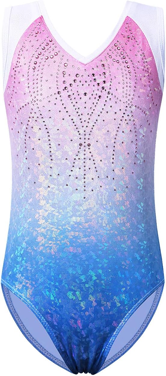 BAOHULU Girls Gymnastics Leotards One-Piece 3-14 Years Practice Outfit: Clothing