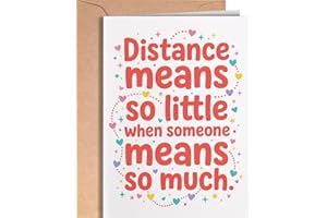 Thinking of You Card for Men or Women - Cute I Miss You Friendship Cards - Long Distance Greeting Card for Couples - Romantic
