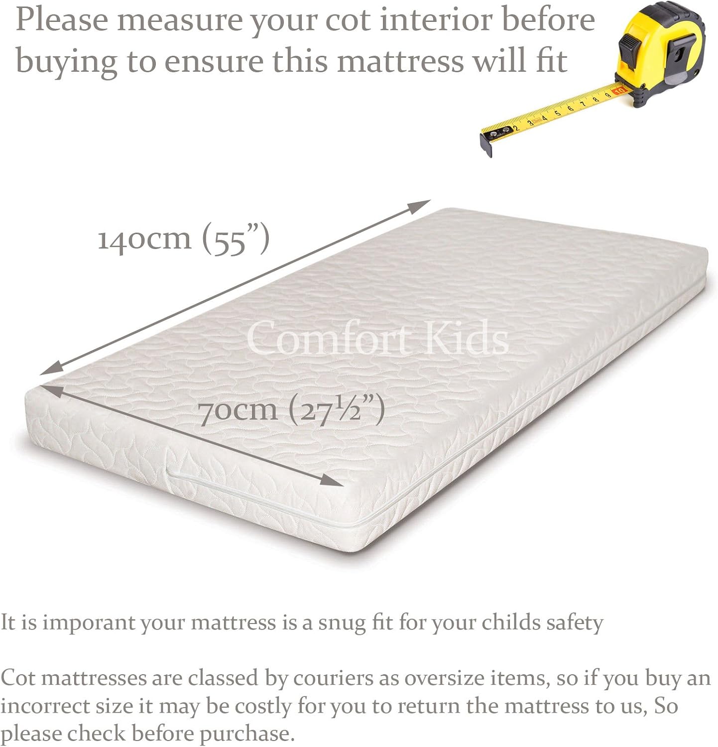 mamas and papas 140 x 70cm sprung cot bed mattress