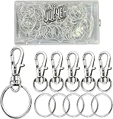 Juliyeh 100Pcs Swivel Lobster Clasps Key Ring Hoops Kit Silver view 8