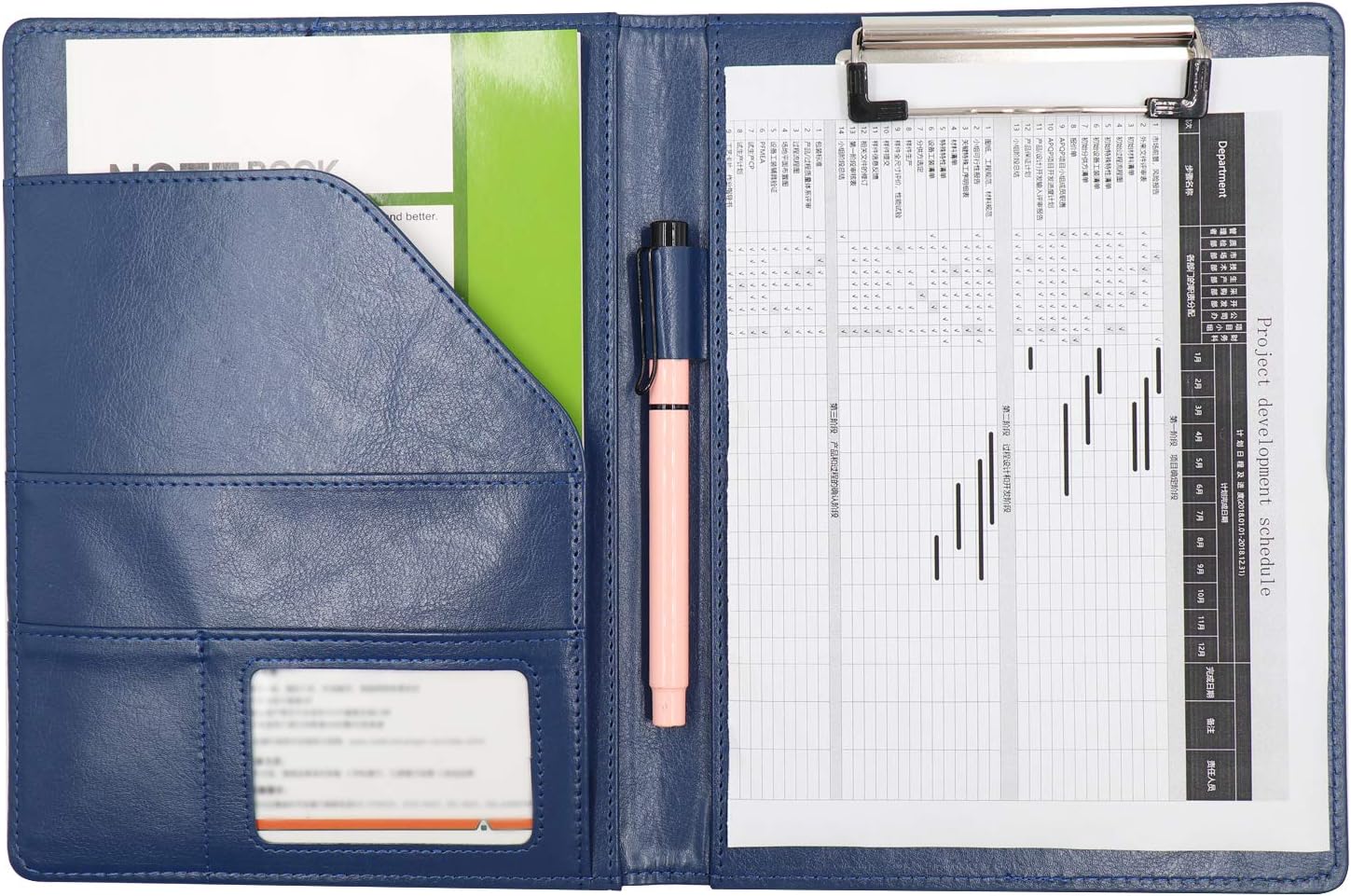 OFFIDIX PU Leather Padfolio Business Portfolio Folder,Padfolio Clipboard A5 Folder Interview/Legal Document Organizer & Business Card Holder with A5 Writing Pad Perfect Gift for Men and Women (A5 Size