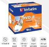 Verbatim DVD-R AZO 4.7GB 16x Printable Jewel Case 10 Pack Silver view 2