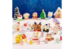 Nerfcareani Christmas Miniature Figurines 54 Pcs Mini Crafts Resin Christmas Ornaments for Indoor Office Table Centerpieces Window Sill Village Accessories Snow Globe Crafts Gifts