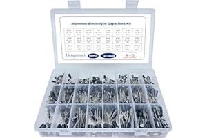 Hengzemei 24 Value 500 pcs Electrolytic Capacitor Assortment Kit(0.1uF-1000uF) 10V 16V 25V 50V Aluminum Electrolytic Capacito
