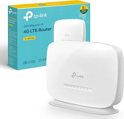 TP-Link TL-MR105 4G LTE WiFi Router 2 LAN/WAN Ports Plug & Play SIM Slot
