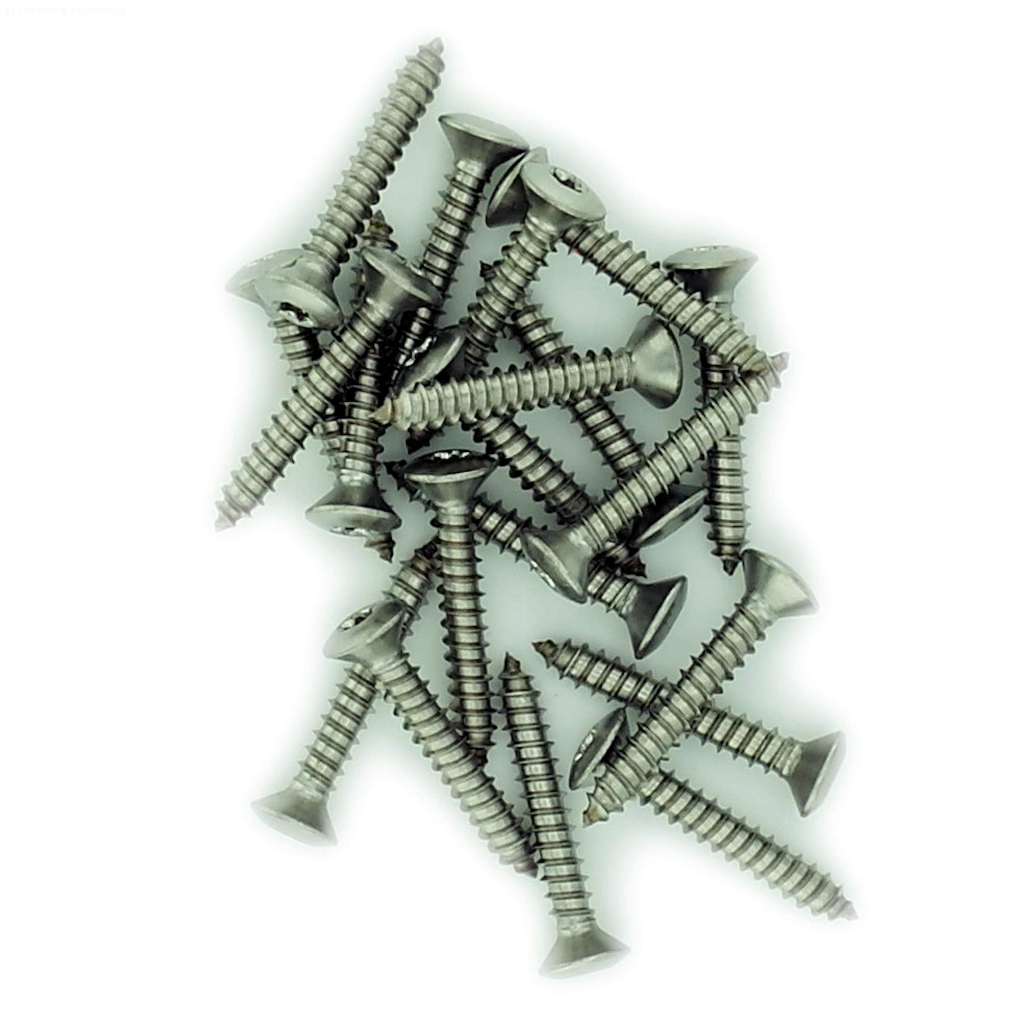 No.2 x 0.975 (2.2mm x 25mm) TX Raised Countersunk Self-Tapping Screw - Stainless Steel (A2) (Pack of 20)