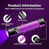 GEARLITE UV Torch 395nm Rechargeable Mini Black Light Portable view 2