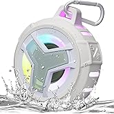EBODA Bluetooth Shower Speaker, IPX7 Waterproof Portable Wireless Small Speakers, Floating, 2000mAh with Light for Home, Pool, Beach, Boat, Kayak Accessories, Gifts for Men, Women - White