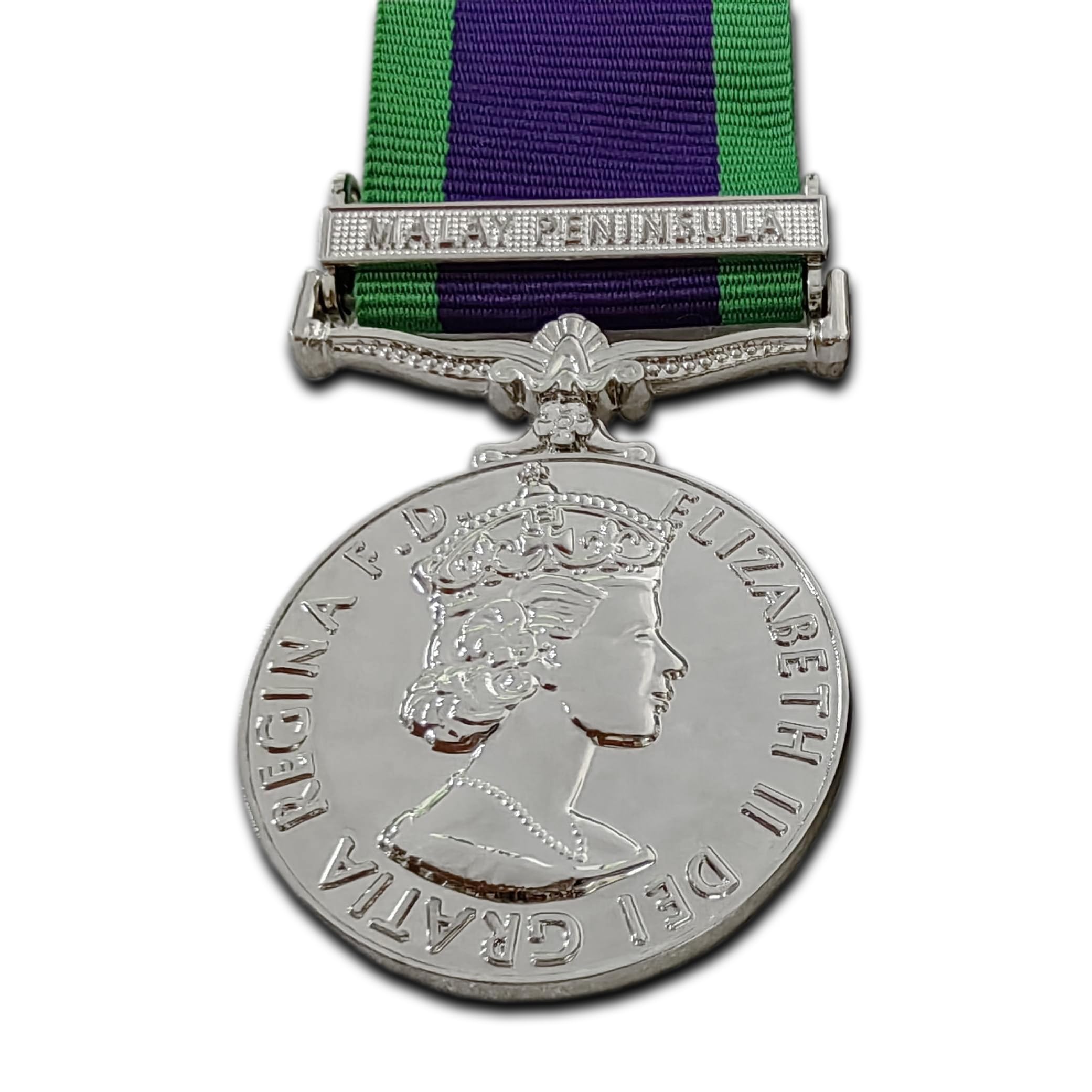 Trikoty General Service Medal with Malay Peninsula Clasp Full Size GSM 1962 ER II Reproduction Military