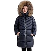 SOLOCOTE Girls Winter Coat - Heavyweight Water-Resistant Faux Fur Hood Sherpa Lined Elastic Cuffs with Zip Pockets Long Parka