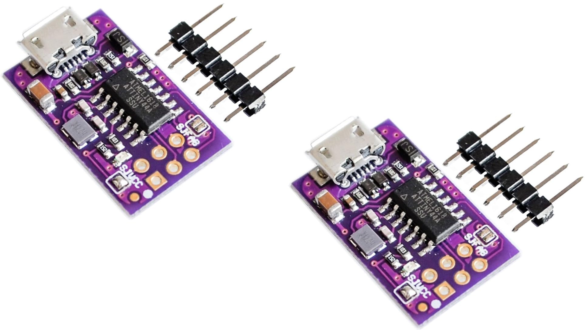 TECNOULAB 2pcs Tiny AVR ISP ATtiny44 ATTiny45 ATTiny85 USBTinyISP Programmer 5V Micro USB