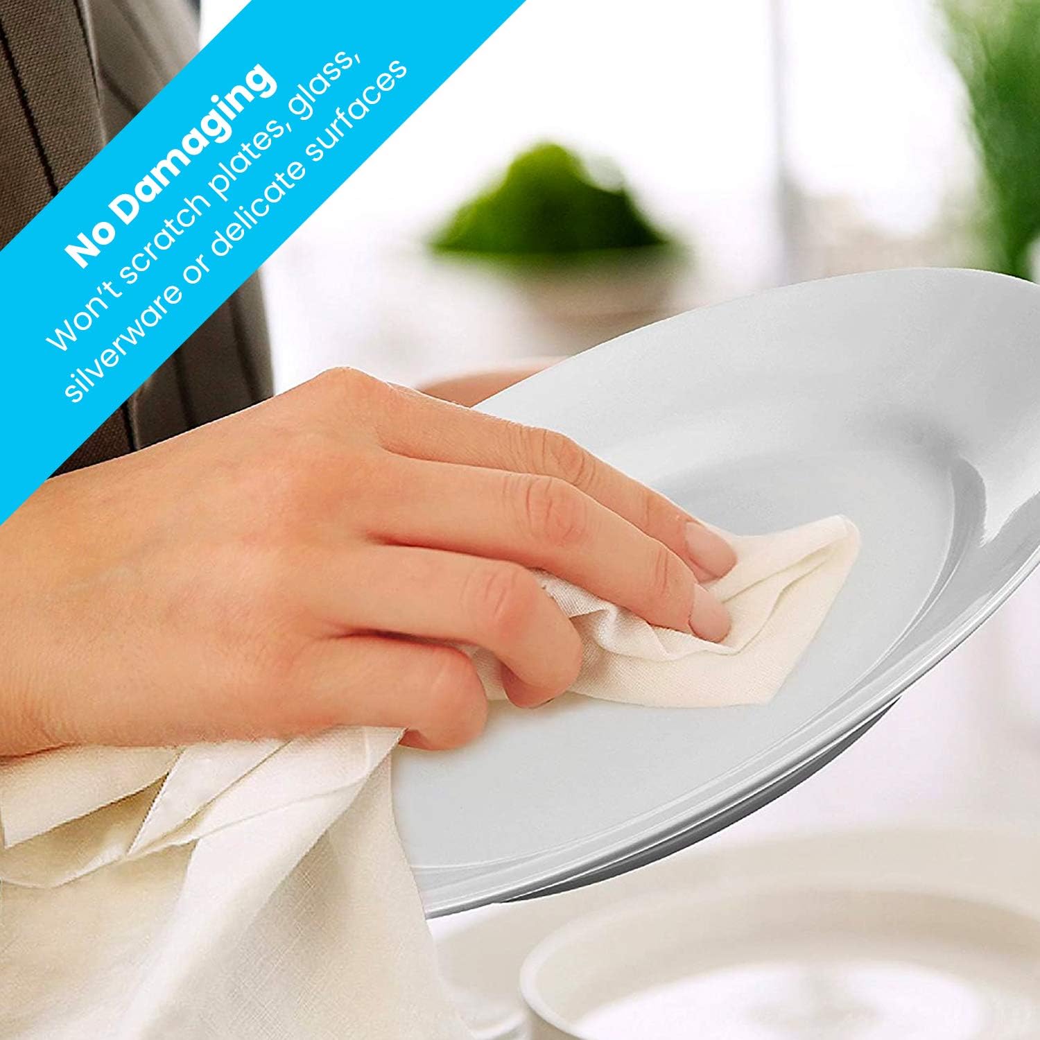 Zeppoli 12-Pack Flour Sack Towels - 31" x 31" Kitchen Towels - Absorbent White Dish Towels - 100% Ring Spun Cotton Bar Towels: Home & Kitchen