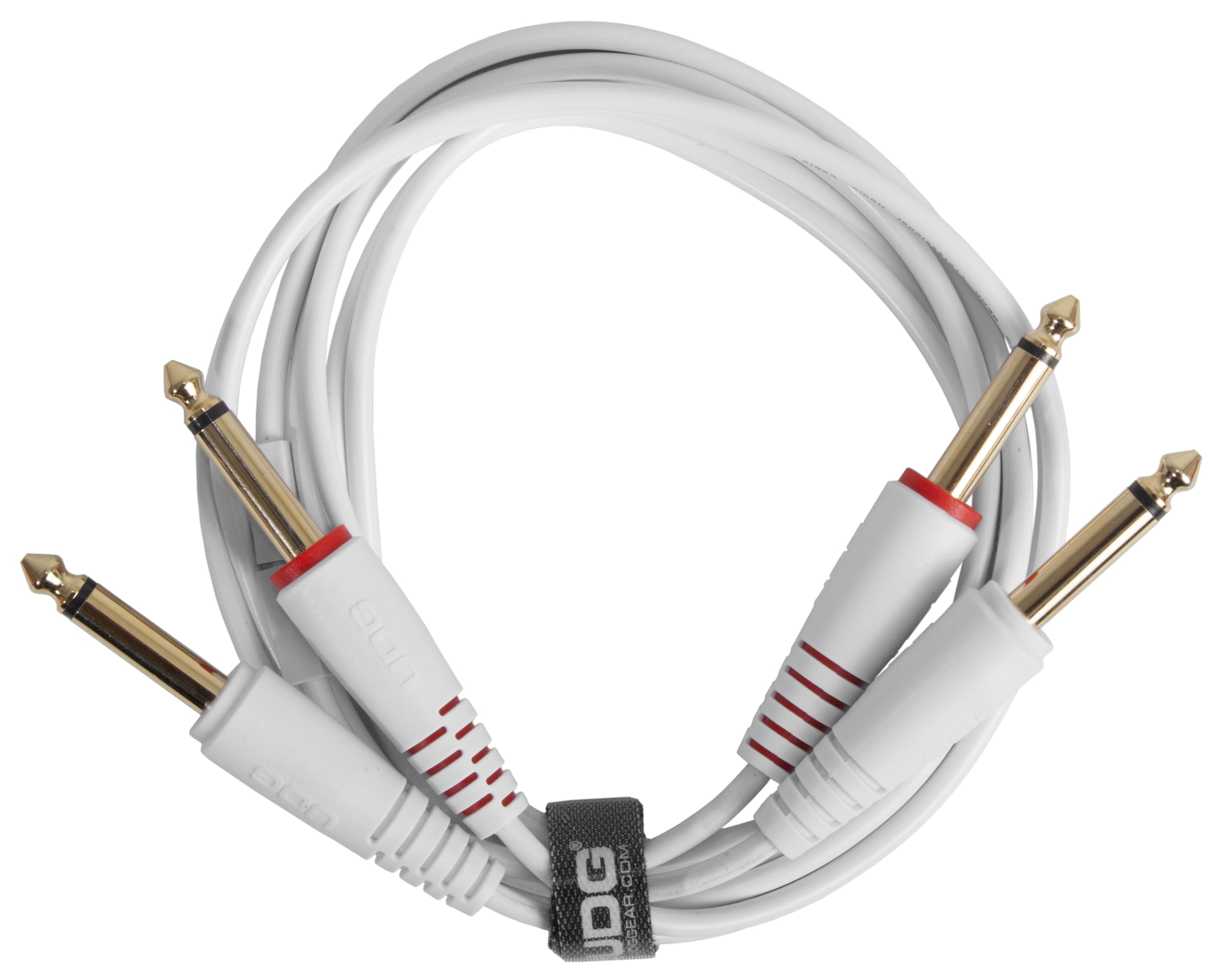 UDG 1.5M White Straight 1/4'' Jack Male to Dual 1/4'' Jack Male Audio Cable for DJ/Producer, Compatible with Musical Instrument, Amplifier, Speaker