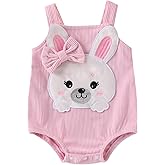 Shejingb My First Easter Baby Girl Boy Outfit Newborn Sleeveless Bodysuit Rabbit Carrot Romper One Piece Summer Clothes