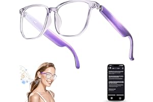 kvsju AI Smart Glasses with Chat GPT,Bluetooth Glasses with 150+ Translation,Smart Glasses for Men&Women,Multifunctional Bluetooth Glasses for Men(Purple)
