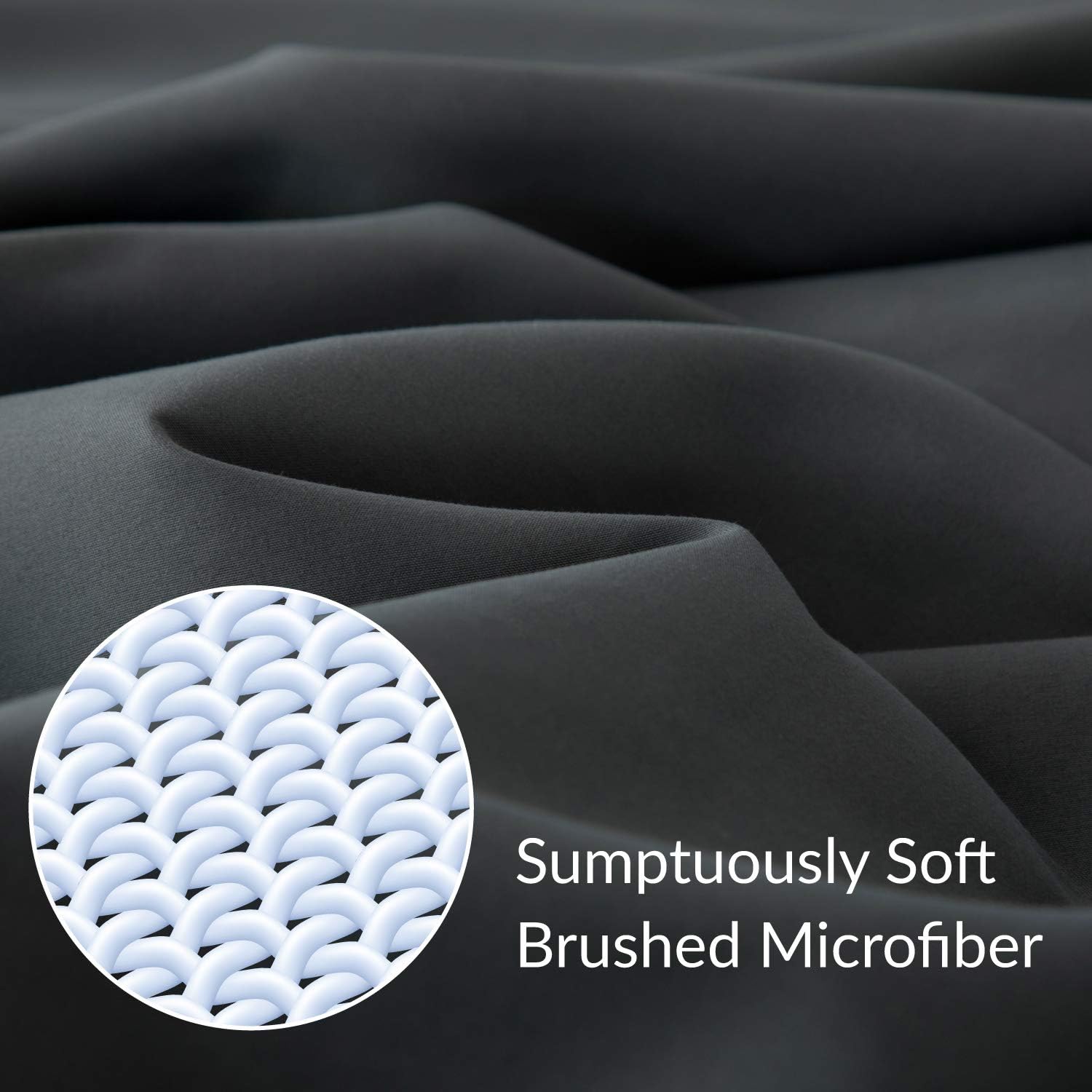 Bedsure Queen Size Sheets- Ruffled Embossed Bed Sheet Set - Soft Brushed Microfiber, Wrinkle Resistant Sheet - 14 inches Deep Pocket - 4-Pieces (Dark Grey): Kitchen & Dining