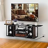 ETELI Floating TV Stand with Power Outlet Wall Mounted Under TV Shelf with Storage Floating Entertainment Center Media Console Table for Living Room Bedroom Office, Black